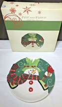 Fitz and Floyd Holly Hat Snowman Canape Plate - $9.78