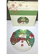 Fitz and Floyd Holly Hat Snowman Canape Plate - £7.80 GBP