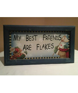 Decor Christmas Winter Snowman Plaque/Sign Wood &quot;My Best Friends Are Fla... - $242.68 MXN