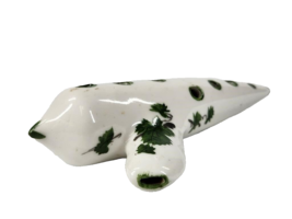 Ocarina Instrument Ceramic Porcelain Green Leaf Decorated Marked 6 or 9 Vtg - £91.70 GBP