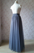 GRAY Long Tulle Skirt Outfit Women Plus Size Full Tulle Skirt image 5