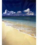 Golden sand and turquoise ocean surf idyllic beach 16x20 inch zen art print - £23.53 GBP