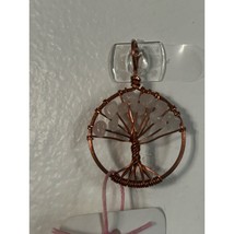 Handmade Wirewrapped Copper and Rose Quartz Tree of life 1.5x1in Wall Decor - $14.85