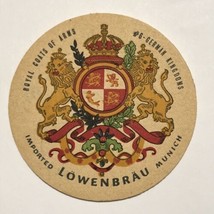 Lowenbrau Munich Germany Brewery Cardboard Beer Coaster 4-1/2” - £2.34 GBP