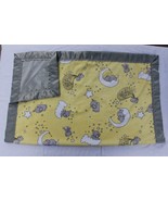 Minky baby blanket - small - elephants - moon - clouds - yellow - gray -... - $50.00