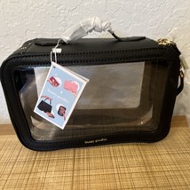 Cosmetic Bag Clear Makeup Travel Makeup Bag Black/Clear 9&quot; X 7&quot; NEW - £25.60 GBP