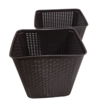 Lot 2 United Solutions SRO350 4 Gallon Brown Wicker-Look Wastebaskets-Pl... - £9.46 GBP
