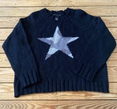 Joan Vass Women’s Star Print Sweater size XL Black S2 - £11.65 GBP
