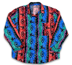 Wrangler Retro Western Aztec Sleeve Shirt Womens Size M Colorful Stripes - £23.45 GBP