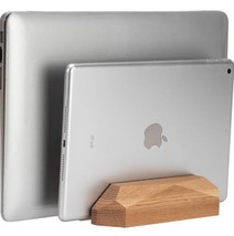 ThanKiu2 Vertical Laptop Stand – 2 Slots Natural Wood Organizer Holder  - €37,36 EUR