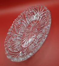 Vintage EAPG Heart &amp; Fan Oval Relish Dish Clear Pressed Glass 8.25" Star... - $24.40