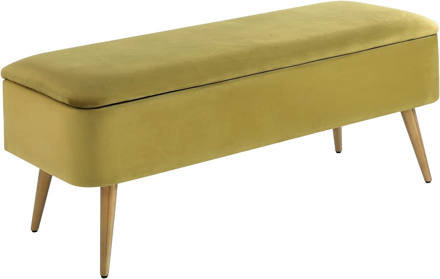 Primary image for Avocado Green 42" W Ball And Cast Upholstered Bench.