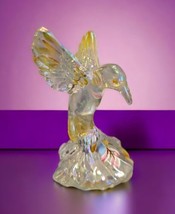 Fenton Glass Hummingbird Figurine - Iridescent Hand Painted Signed S. Miller - £102.56 GBP