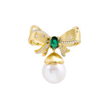 Copper Pearl Bow Brooch - £247.12 GBP