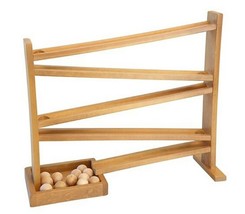 Wood Marble Ball Run - Roller Racetrack Toy Race Game Amish Handmade In Usa - £132.09 GBP