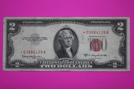 1953 $2 Two Dollars United States Red Seal Star Note Genuine Circ Bill 69 - $568.44 MXN