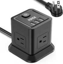 Power Strip with USB, FDTEK Flat Plug Extension Cord with 4 Outlets and ... - £25.95 GBP