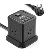 Power Strip with USB, FDTEK Flat Plug Extension Cord with 4 Outlets and ... - £24.82 GBP