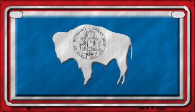 Wyoming State Flag Metal Novelty Motorcycle License Plate