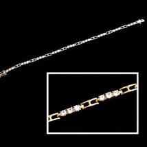 Vintage RETRO Womens  Rhinestone Bracelet Goldtone Links Narrow 1960s - $21.39