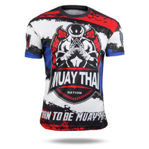 Muay Thai Men T shirt Streetwear Short Sleeves Gym MArtial Art Tee - £10.16 GBP