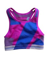 Nike Icon Clash Color Block Dri Fit Blue Pink Stretch Sports Bra XL Swoosh - $458.27 MXN