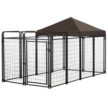 Dog Kennel Outdoor for Large and Medium Dogs, 9.3&#39; x 4.6&#39; x 5.2&#39;(D0102HR0NEP.) - £395.52 GBP