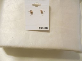 Department Store 18k Gold/SS Pink Cubic Zirconia Stud Earrings F556 - £9.96 GBP