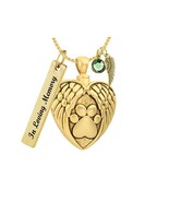 Paws Heart Gold Jewelry Ash Urn - Love Charms™ Option - £31.25 GBP