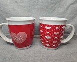 Set of 2 Royal Norfolk Valentine&#39;s Day Coffee Mugs, 12 Fl Oz, Red Pink - $14.24