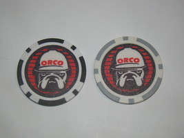 (2) ORCO Bulldog Construction Poker Chips (1) Grey (1) Black - $8.00
