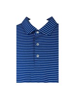 TASC Golf Polo Shirt Blue White Striped Mens size Medium Bamboo Organic - $45.32 CAD