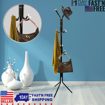 12 Hooks Coat Hat Metal Rack Organizer Hanger Stand Clothes Handbag Scar... - $45.99
