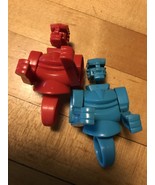 Rockem Sockem Robot Toy Rings - Red & Blue Action Figures - Punch 'til Head Pops