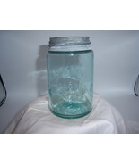 KS1 - 1920&#39;s Whitney Mason Pat&#39;d 1858 5 1/4&quot; Aqua Fruit Jar RB # 2990 - $15.00
