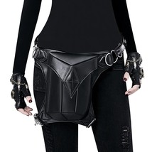 Black Retro Women Waist Bag 2022 New Steampunk Multifunctional Belt Bag High Qua - £61.33 GBP