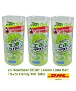 x3 Heartbeat SOUR Lemon Lime Salt Flavor Candy with Vitamin C 15mg 100 T... - $50.05