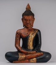 Ancien Khmer Style Bois Assis Bouddha Statue Dhyana Méditation Mudra - 5... - £787.03 GBP