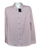 Raffi Burgundy White Plaid Fine Aqua Knit Cotton Stylish Men&#39;s Shirt Size XL - £65.93 GBP