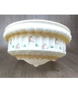 20&#39;s Hand Painted Inverted Dome Ceiling Lamp Shade w/Gravity Hooks Flora... - $197.99