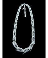 Monet Vintage 1990&#39;s Silver Tone Bold Textured Dimensional 15&quot; Ext Link ... - $1,236.61 MXN