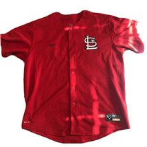 VTG Nike Team Dri Fit St. Louis Cardinals Jersey Size Large Red Button Up - £17.75 GBP