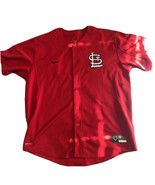 VTG Nike Team Dri Fit St. Louis Cardinals Jersey Size Large Red Button Up - $22.40