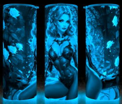 Glow in the Dark Poison Ivy Sexy with Roses Villain Comic Book Cup Mug Tumbler - £18.16 GBP