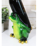 Ebros Rainforest Green Frog Grog Toad Piggybacking Wine Holder Caddy Fig... - $34.42 CAD