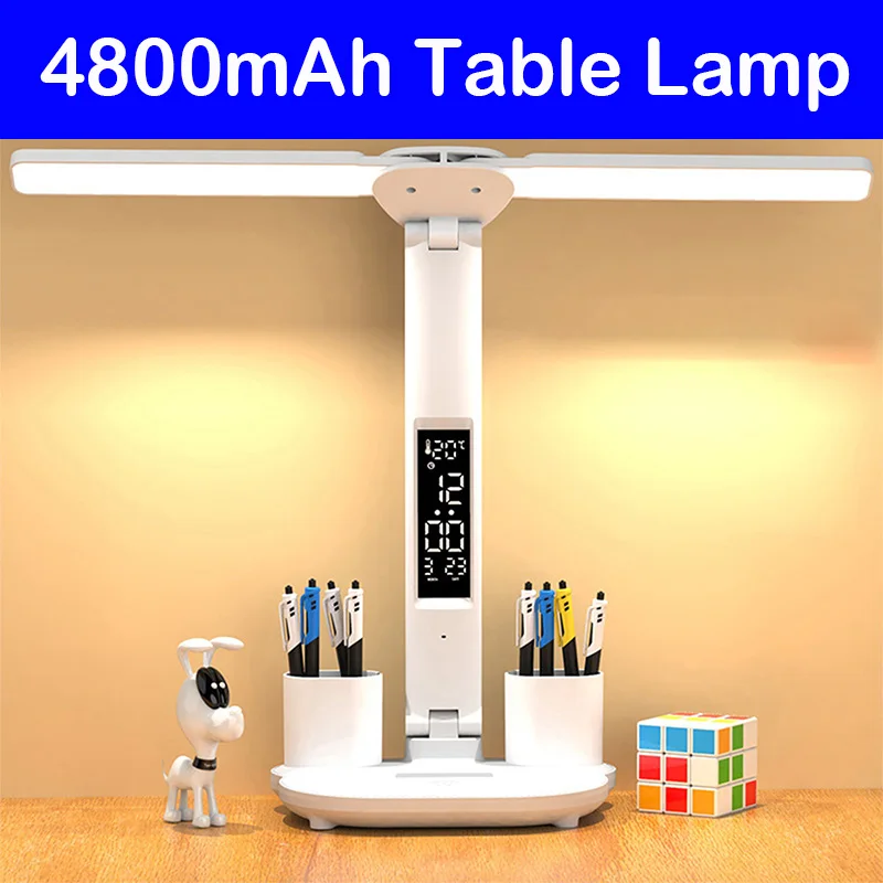 4800mAh Chargeable Folding Table Lamp Touch Dimmable USB Rechargeable Double - £16.54 GBP