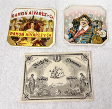 Lot of 3 Antique Cigar Box Tobacco Labels Ramon Alvarez Y Ca Plus More - $14.36