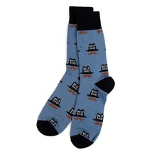 Men&#39;s Best Dad &amp; Mustaches Novelty Crew Dress Socks (Blue) - £16.03 GBP