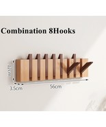 Solid wood coat hook rack wall mount, walnut entryway wall coat hooks (8... - $205.72 CAD