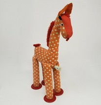 14&quot; VINTAGE KNICKERBOCKER ORANGE POLKA DOT GIRAFFE STUFFED ANIMAL PLUSH TOY - £36.41 GBP